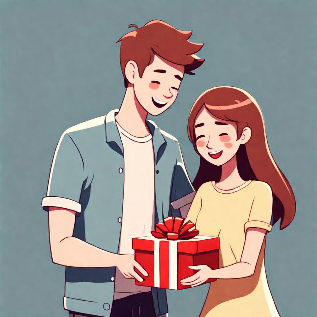 Boyfriend gifts her girlfriend