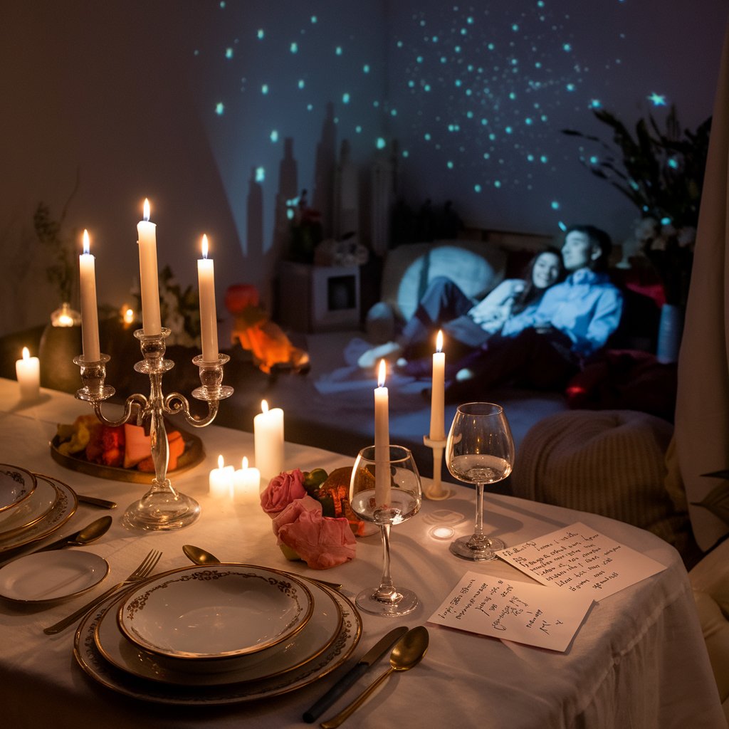 Romantic date night at home